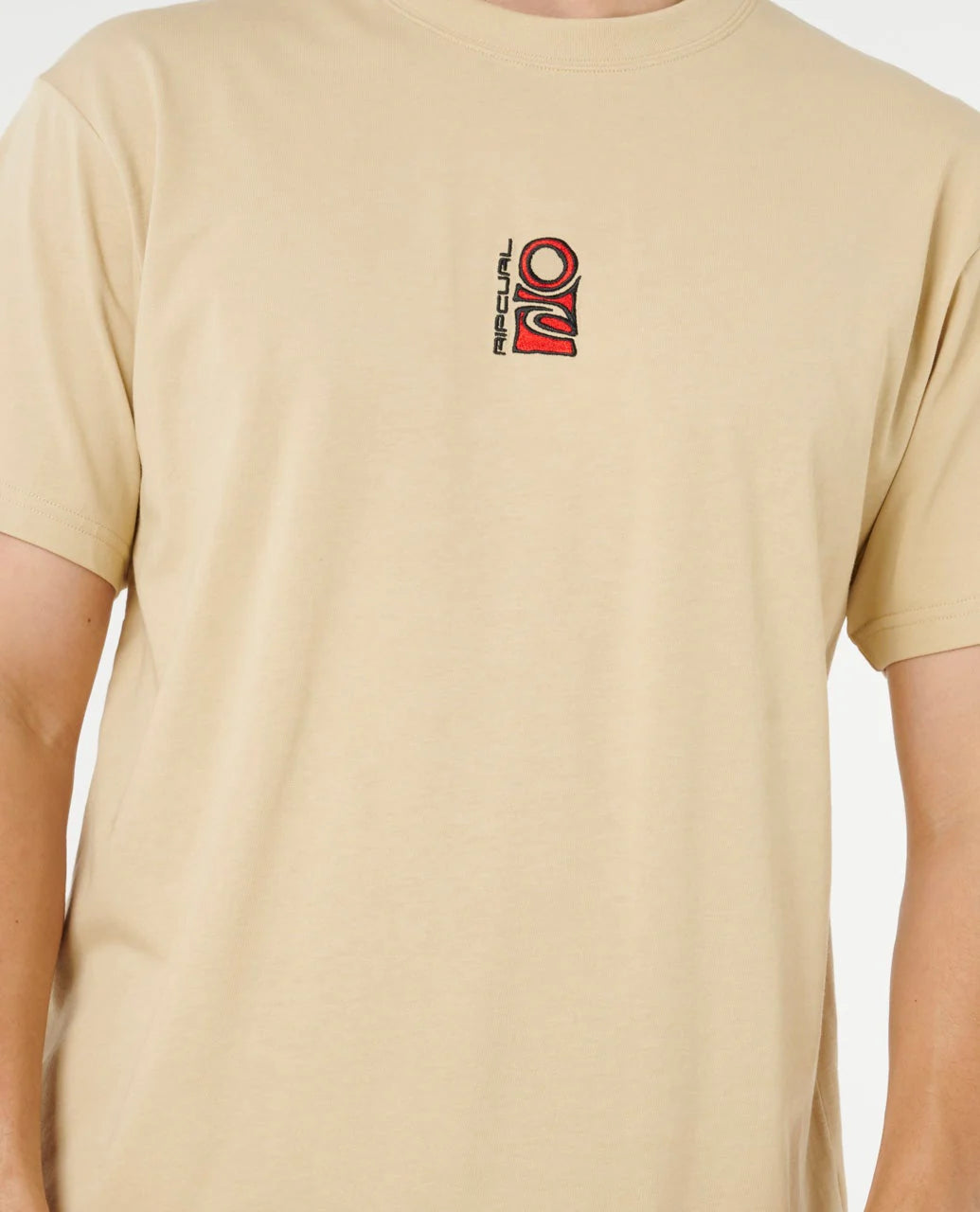 Search Stack Embroid Tee - Khaki Sand