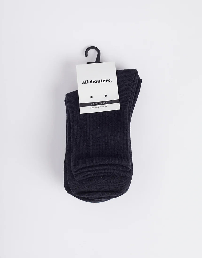 AAE Ankle Socks 3pk - Black