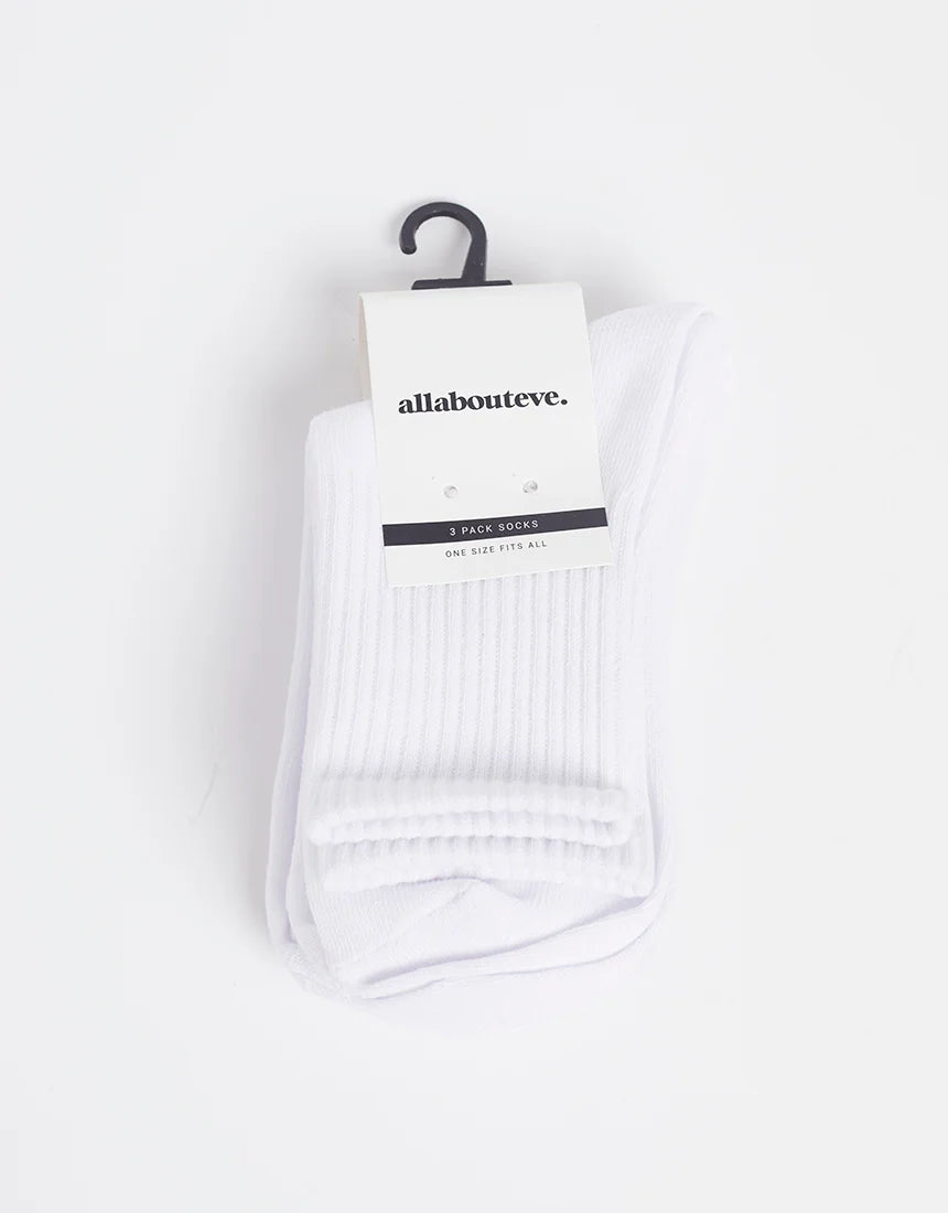 AAE Ankle Socks 3pk - White