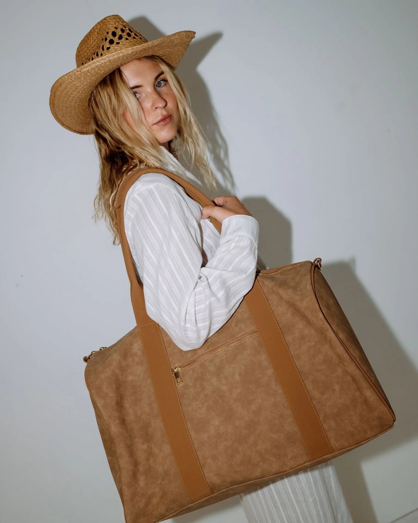 Aria Suede Weekender Bag