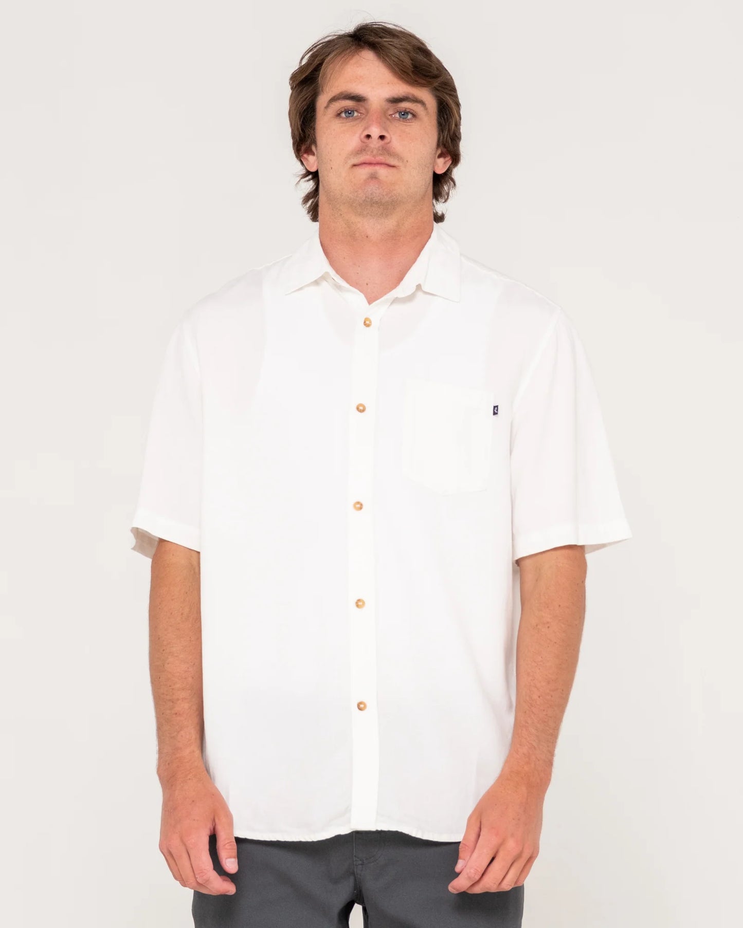 Overtone Short Sleeve Linen Shirt