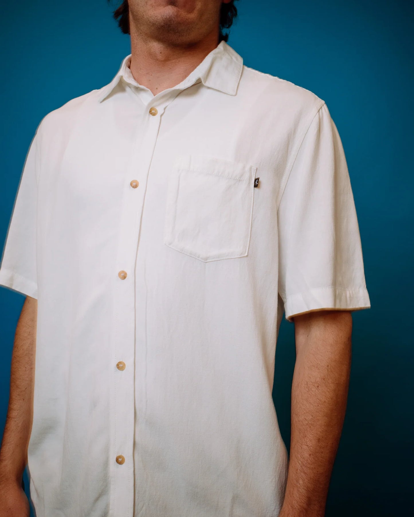 Overtone Short Sleeve Linen Shirt
