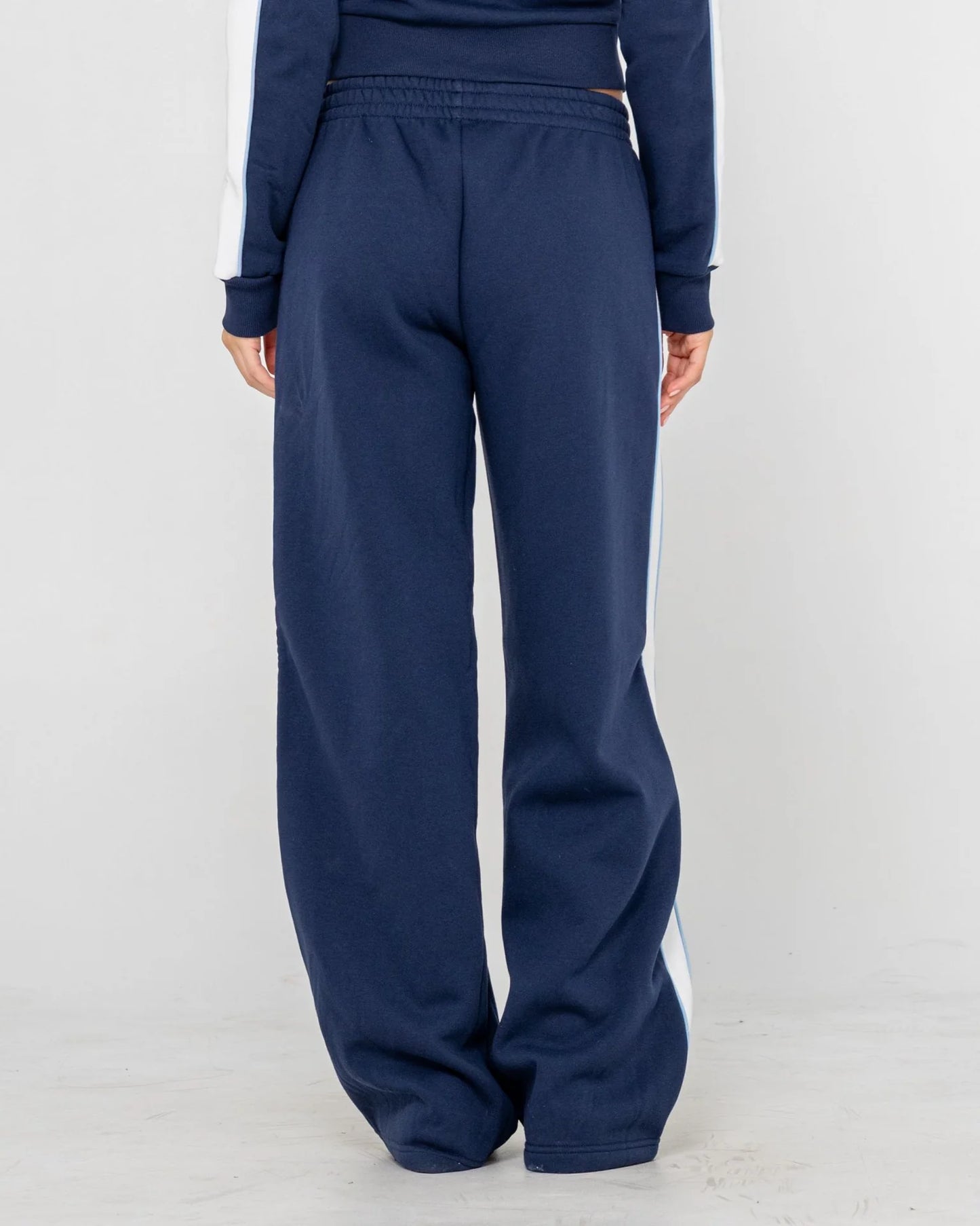 Retro lines wide leg track pant