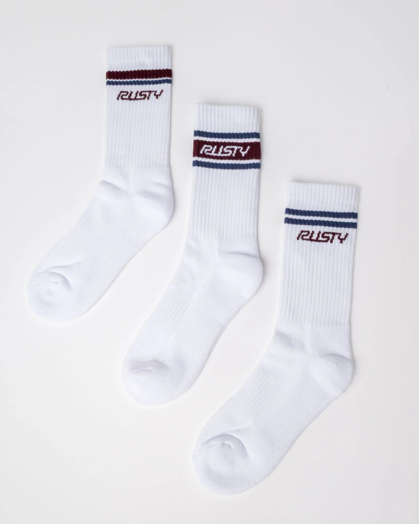 Shake Up Crew 3 Sock Pack - White