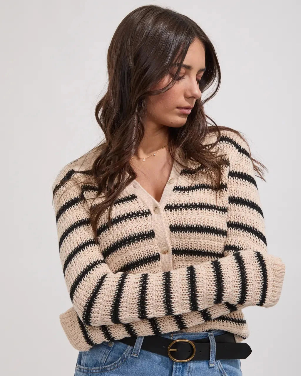 Highline Stripe Long Sleeve Knit Top