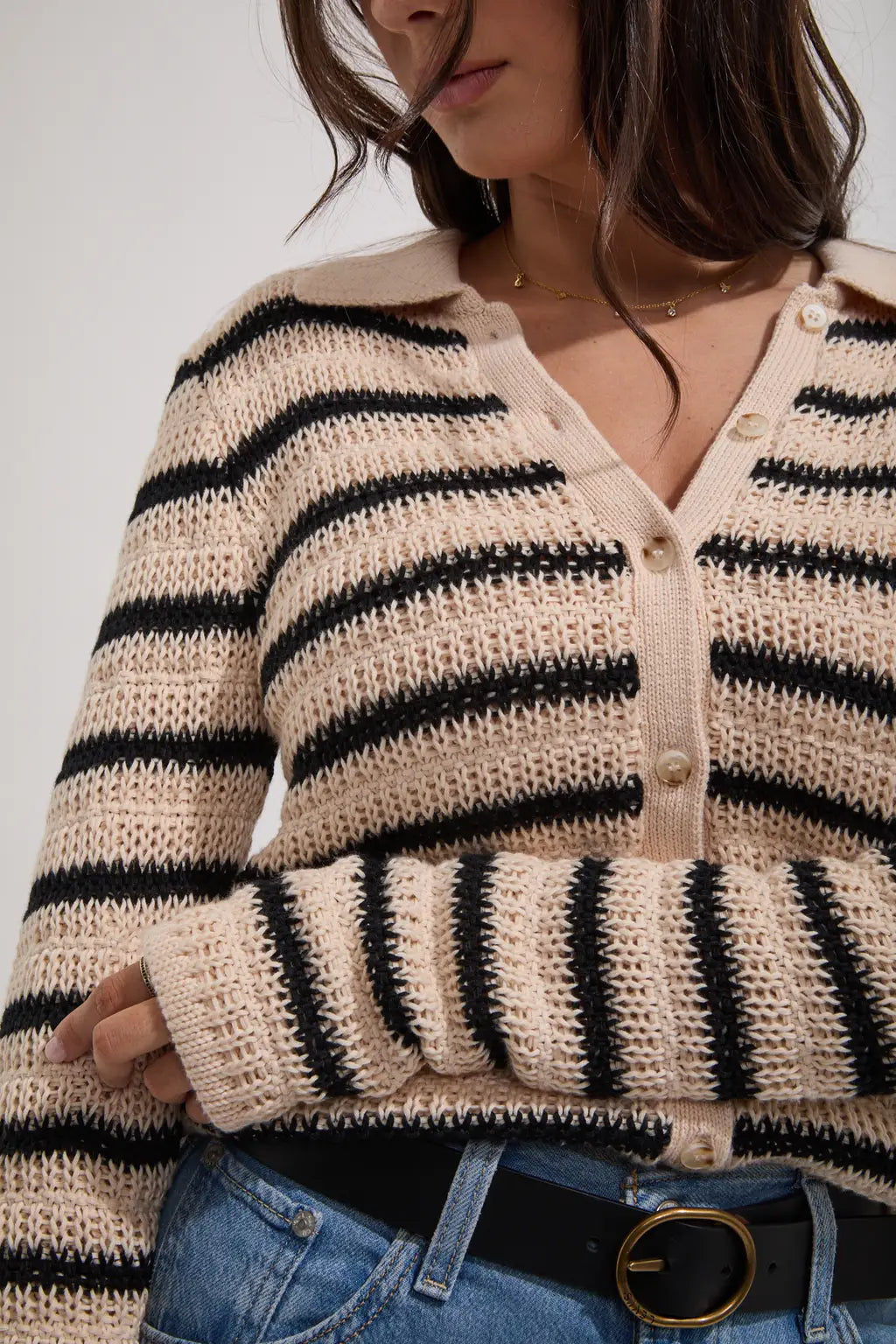 Highline Stripe Long Sleeve Knit Top