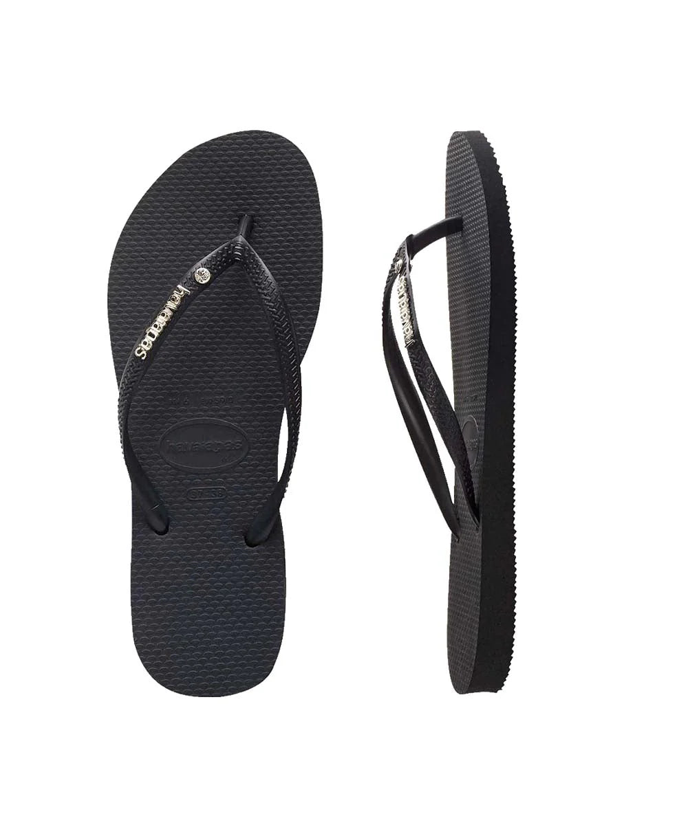 havaianas Slim Logo Metal Crystal