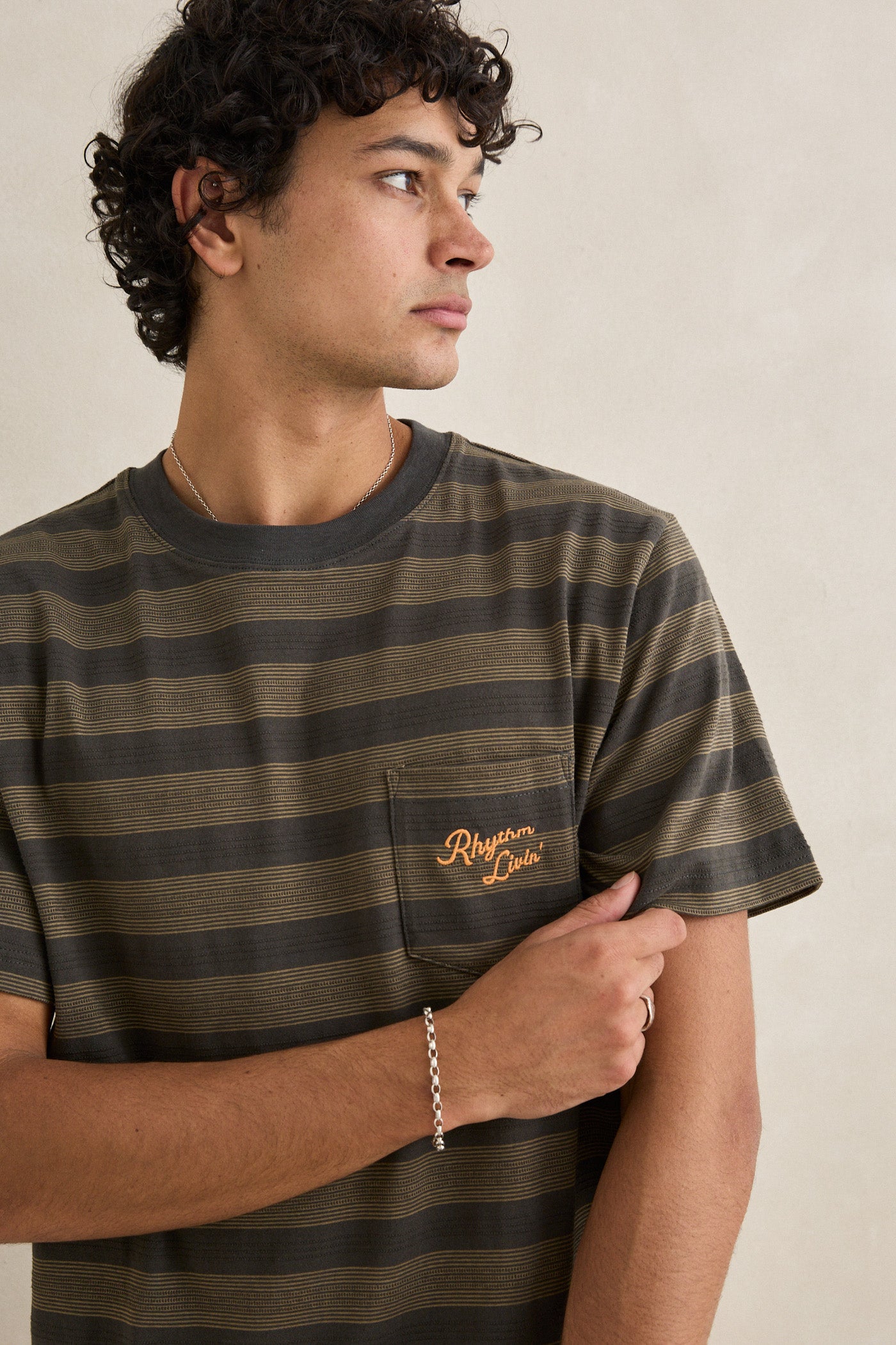 Vintage Jaquared Stripe SS T-Shirt