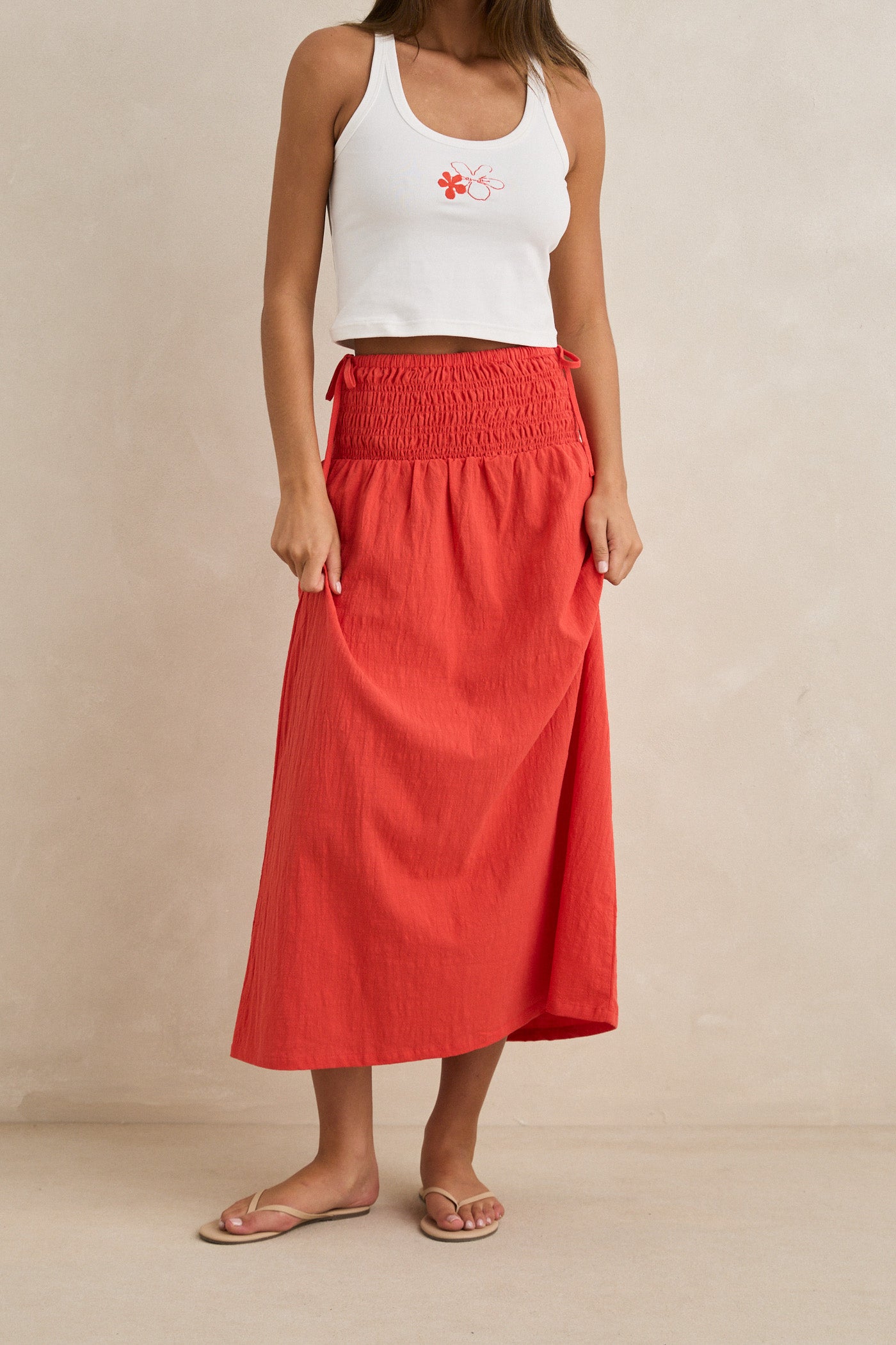 Alana Tie Side Maxi Skirt