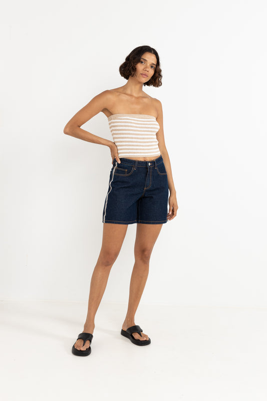 Stripe Strapless Knit Top