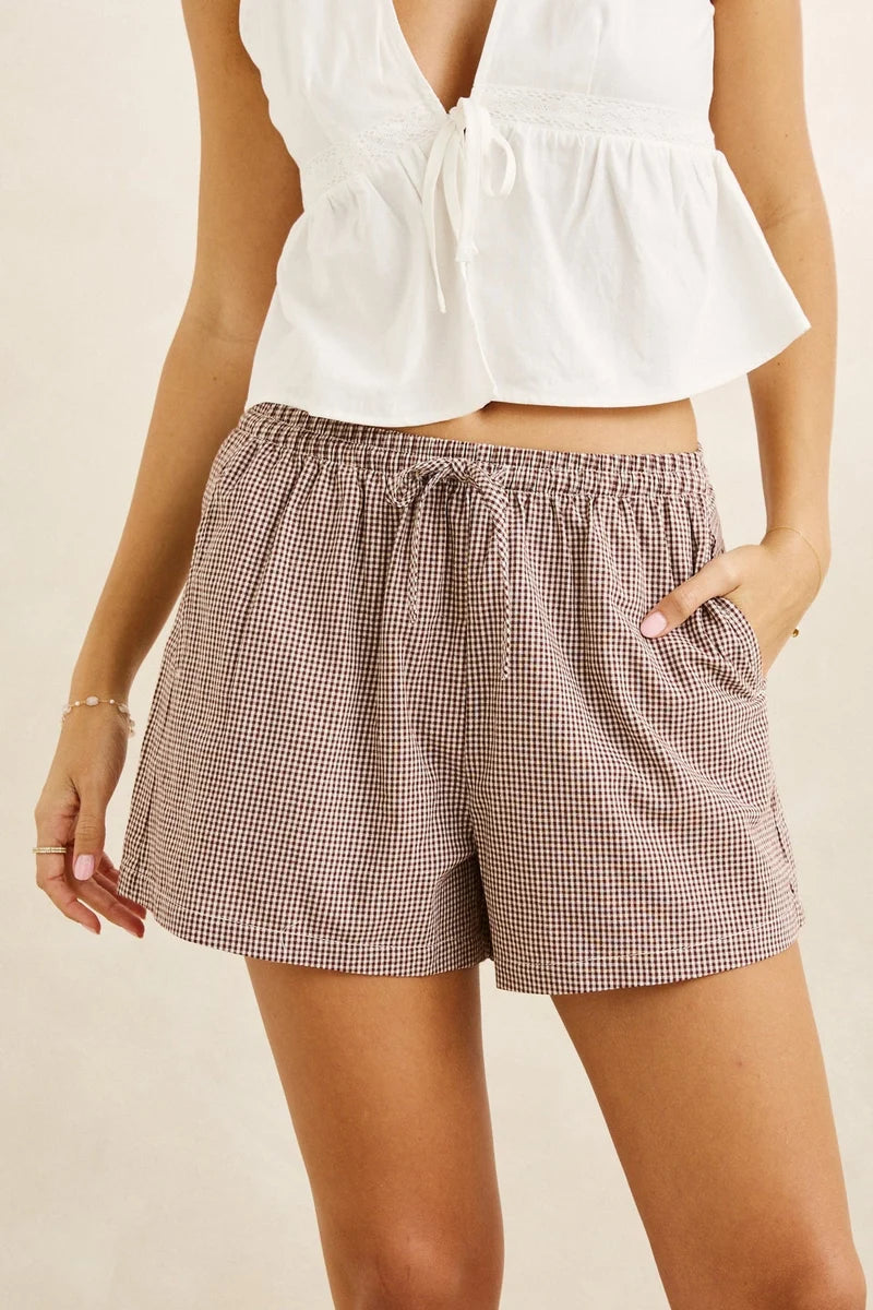 London Check Beach Short