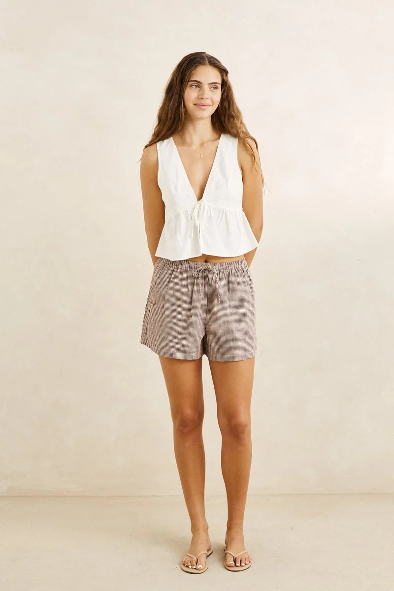 London Check Beach Short