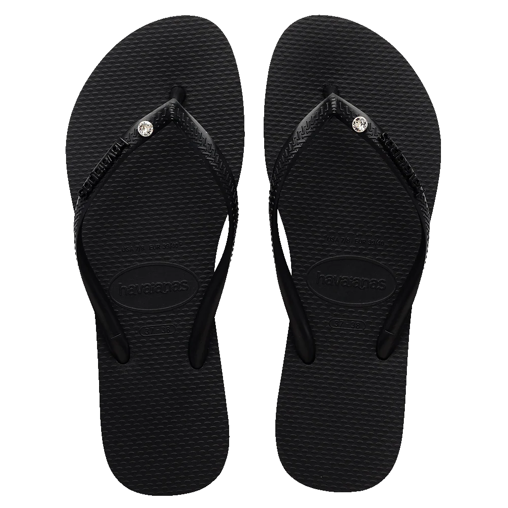 havaianas Slim Logo Metal Crystal