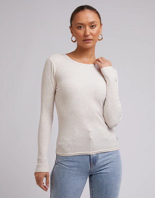 Rib Long Sleeve Tee - Oat