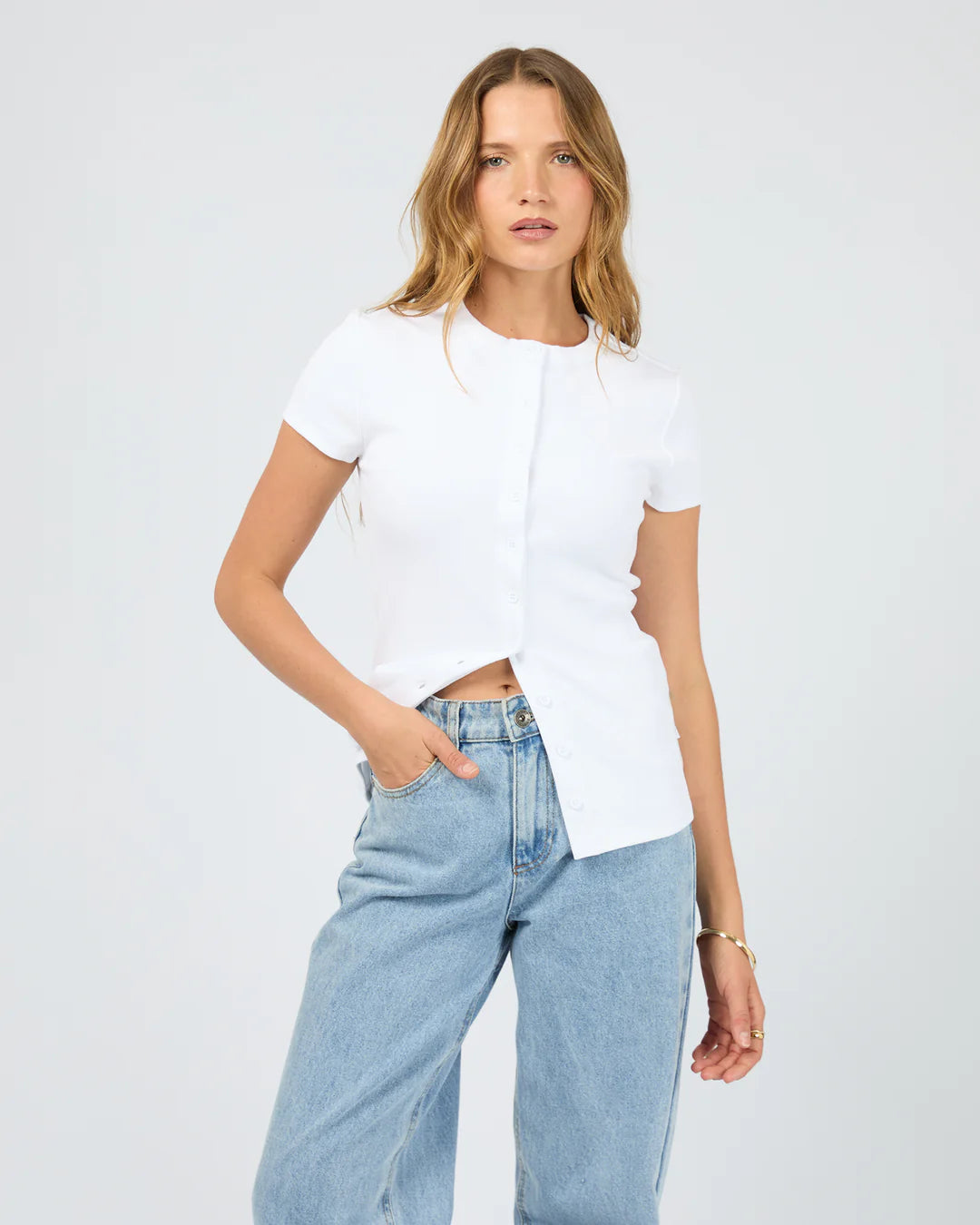 Button Up Short Sleeve Tee