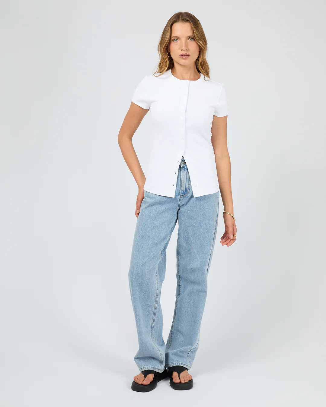 Button Up Short Sleeve Tee