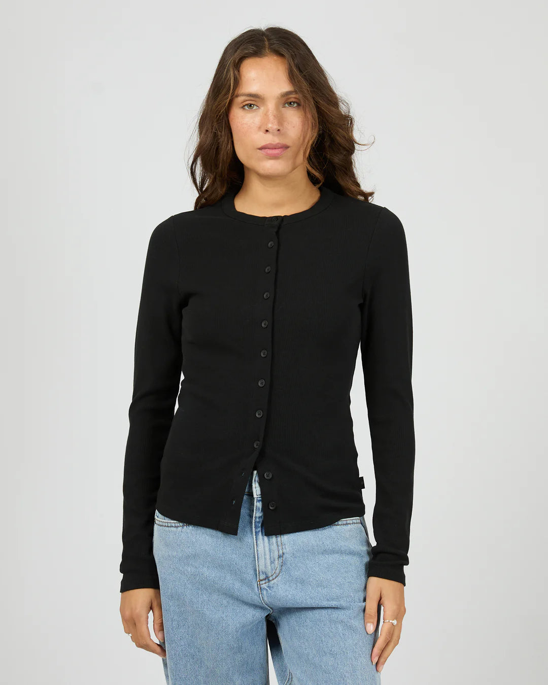 Button Up Long Sleeve Tee