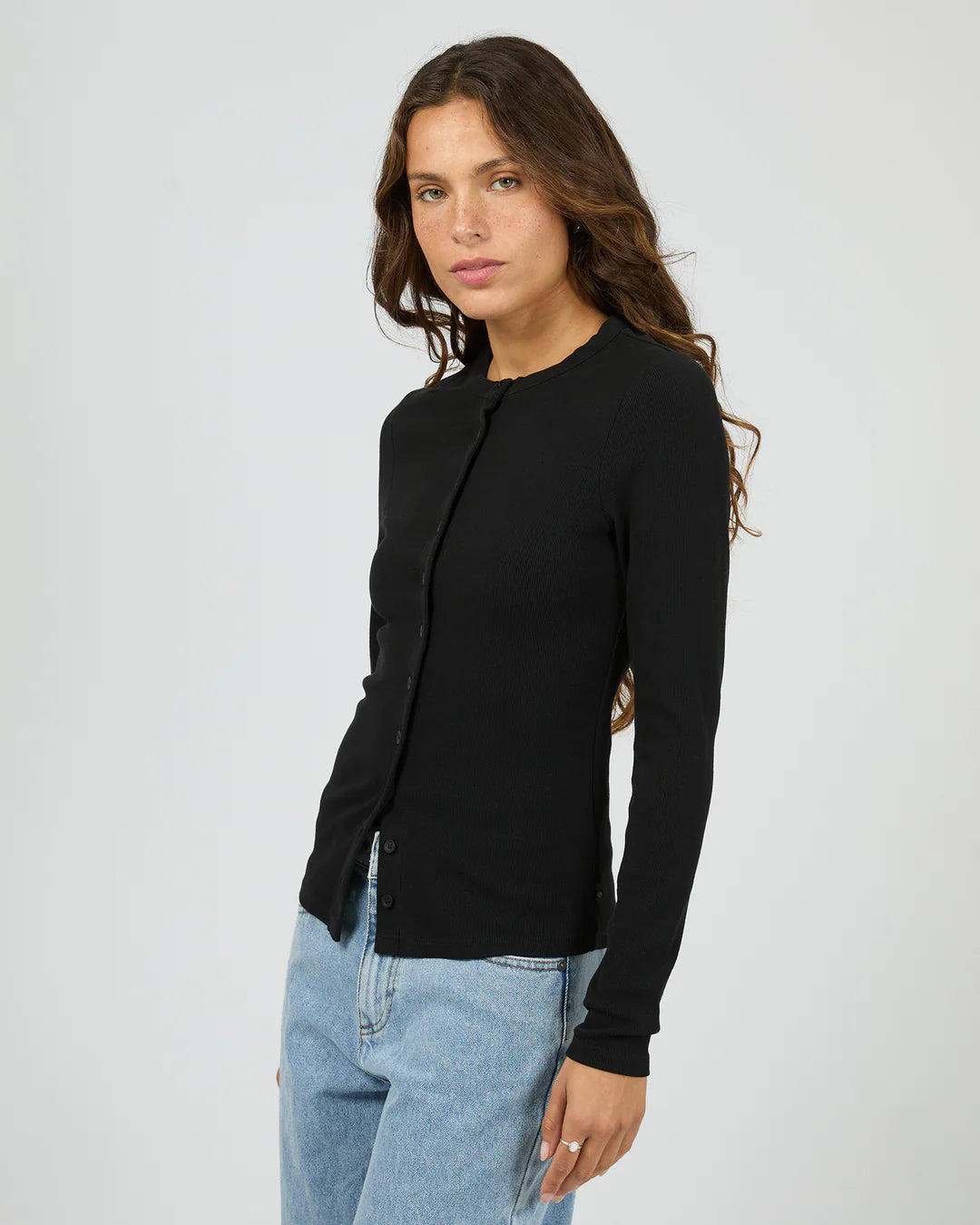 Button Up Long Sleeve Tee