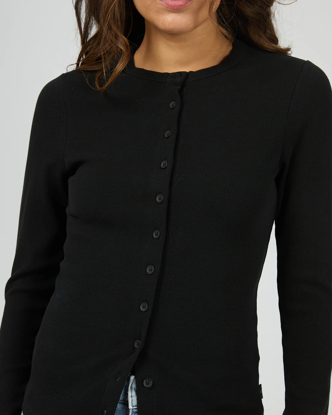 Button Up Long Sleeve Tee