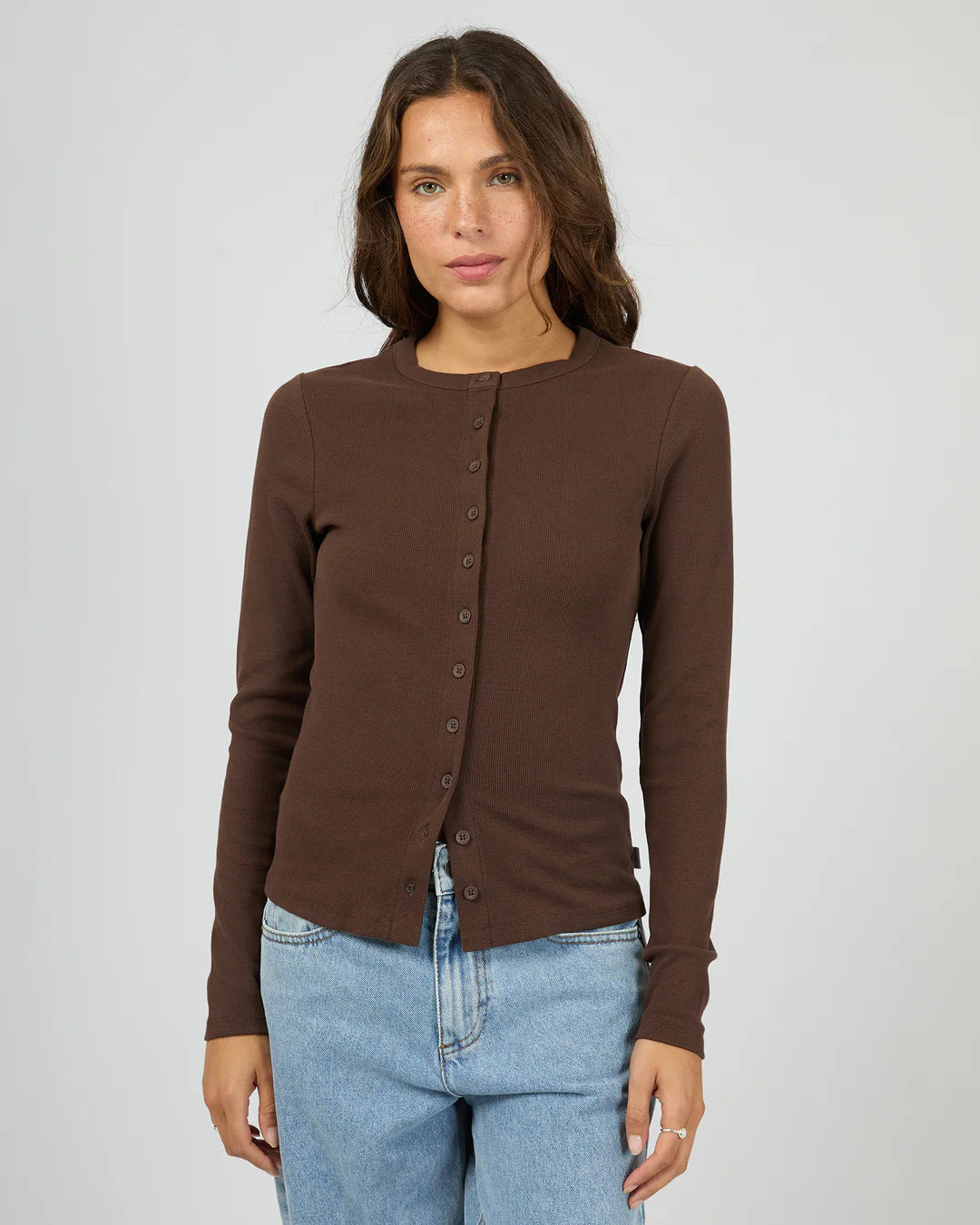 Button Up Long Sleeve Tee