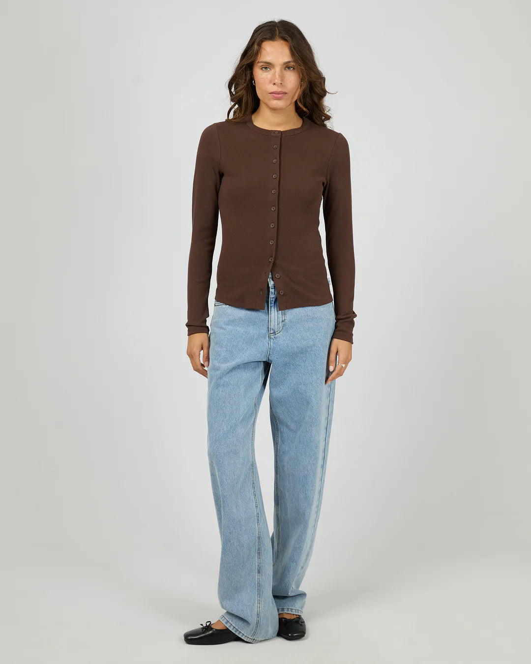 Button Up Long Sleeve Tee