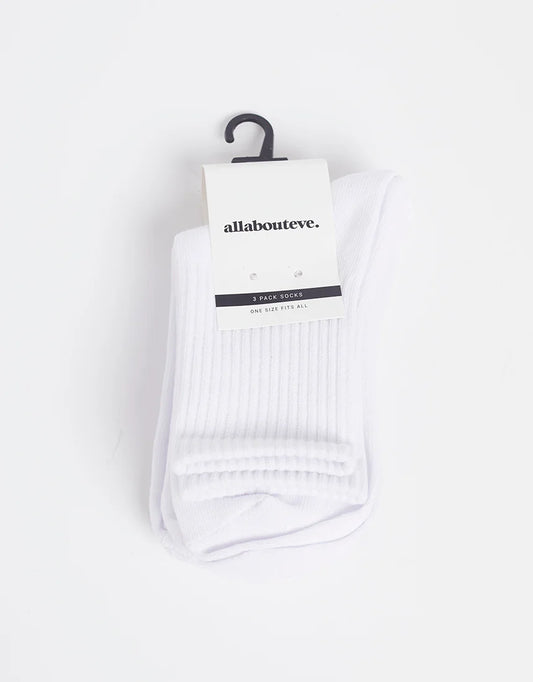 AAE Ankle Socks 3pk - White