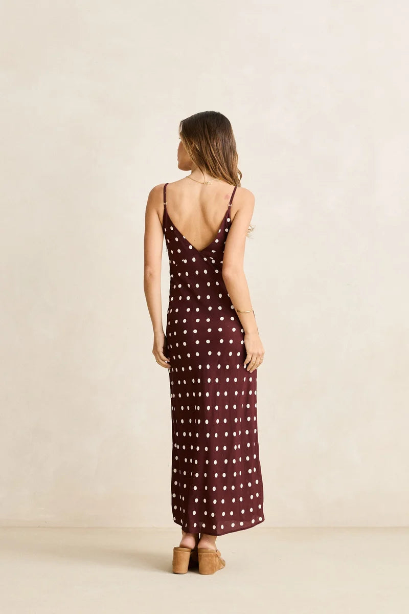 Polka Dot Bias Midi Dress