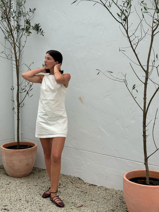 Porto Eyelet Mini Dress