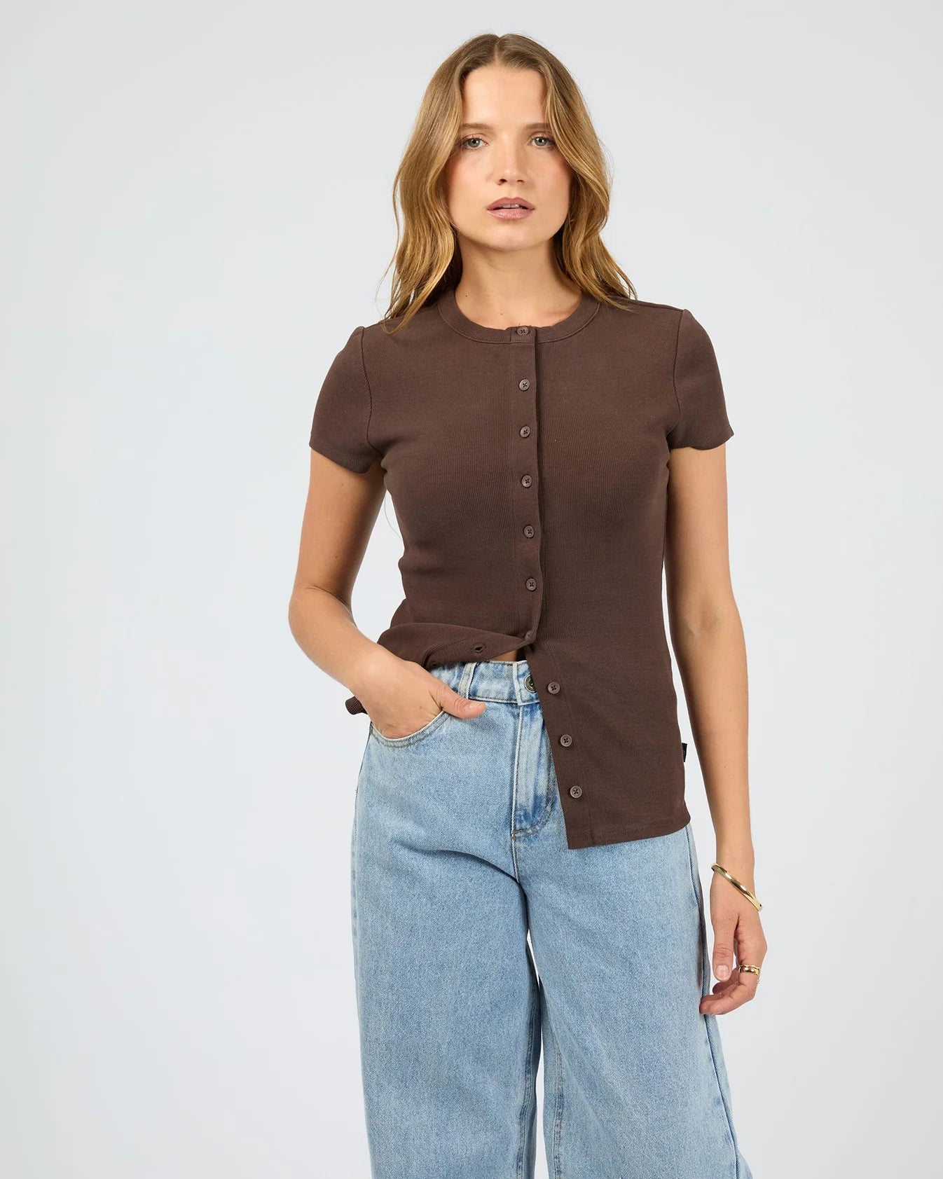Button Up Short Sleeve Tee