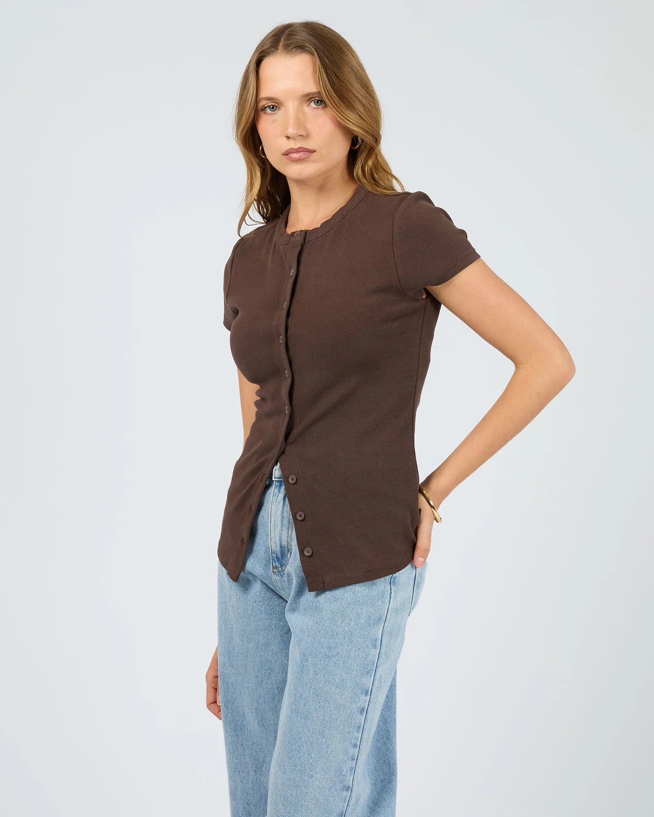 Button Up Short Sleeve Tee