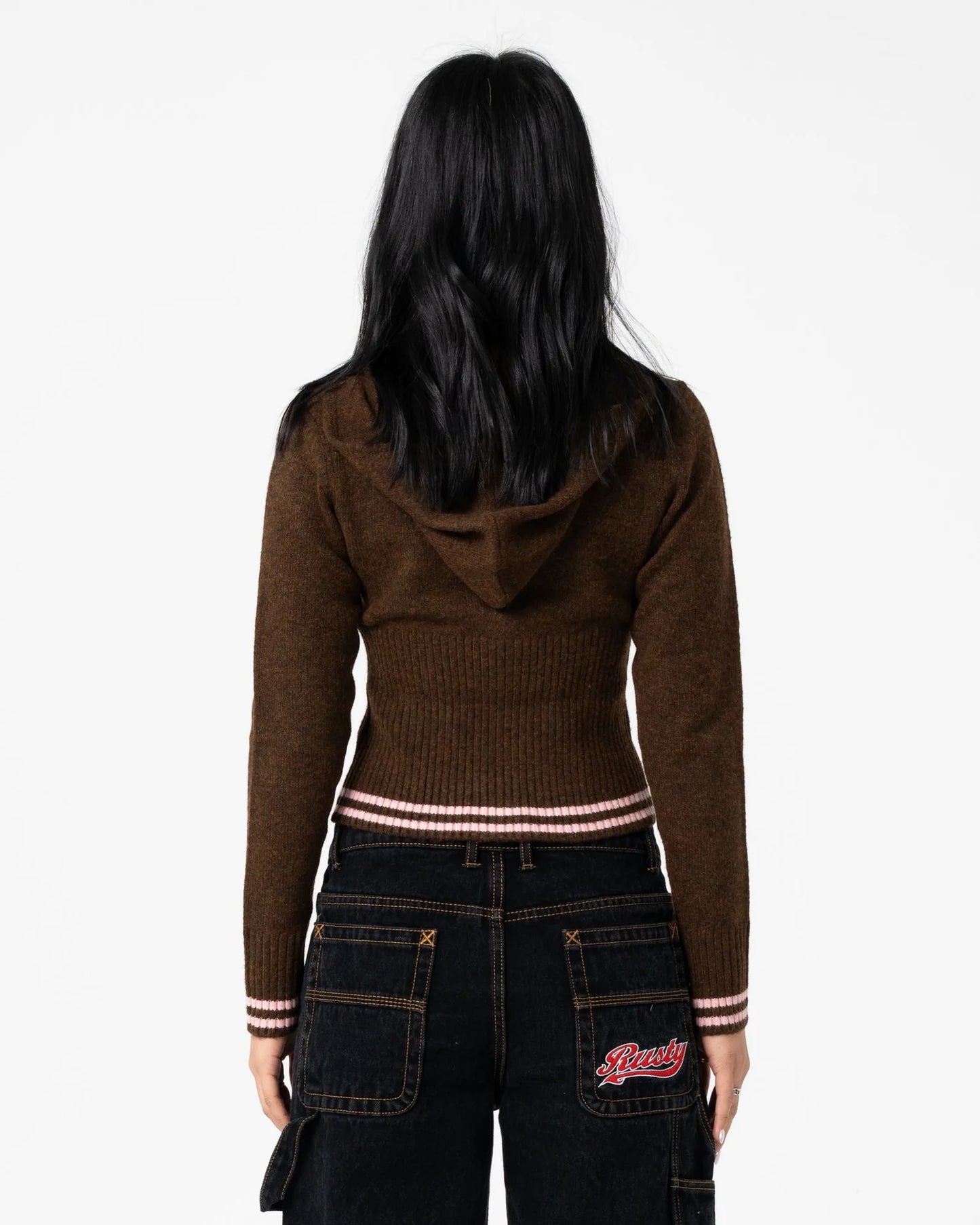 Devil Girl Knitted Zip Through Hood