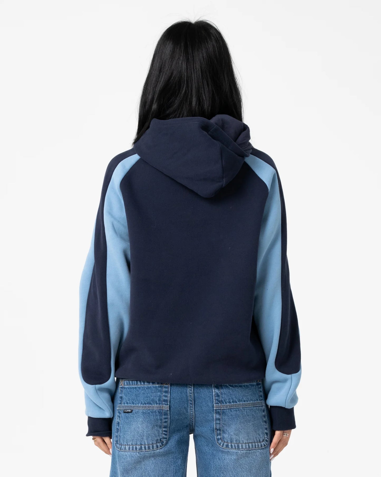 Black Splice Oversized Hooded Fleece