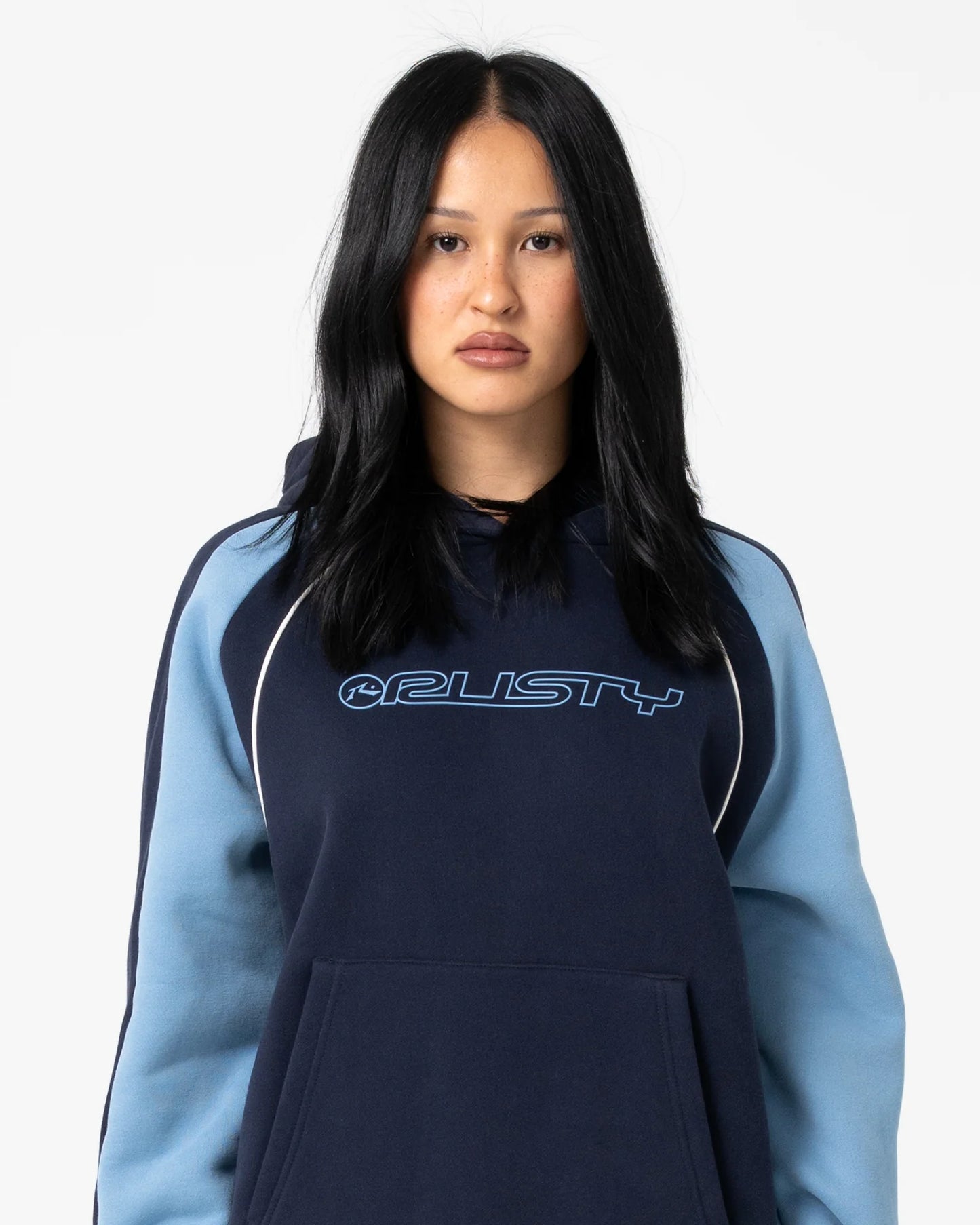 Black Splice Oversized Hooded Fleece