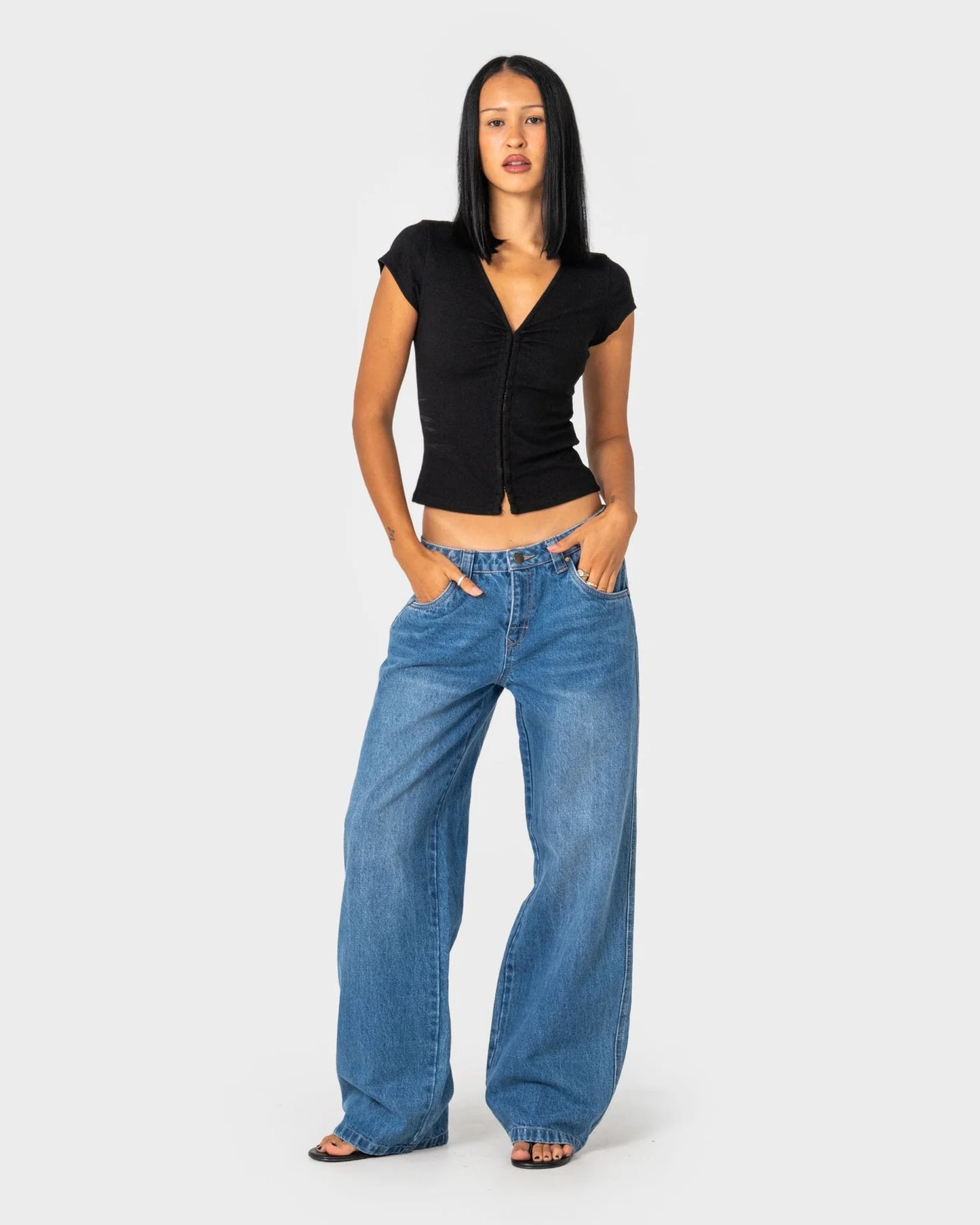 Wendy Wide Low Rise Denim Jean