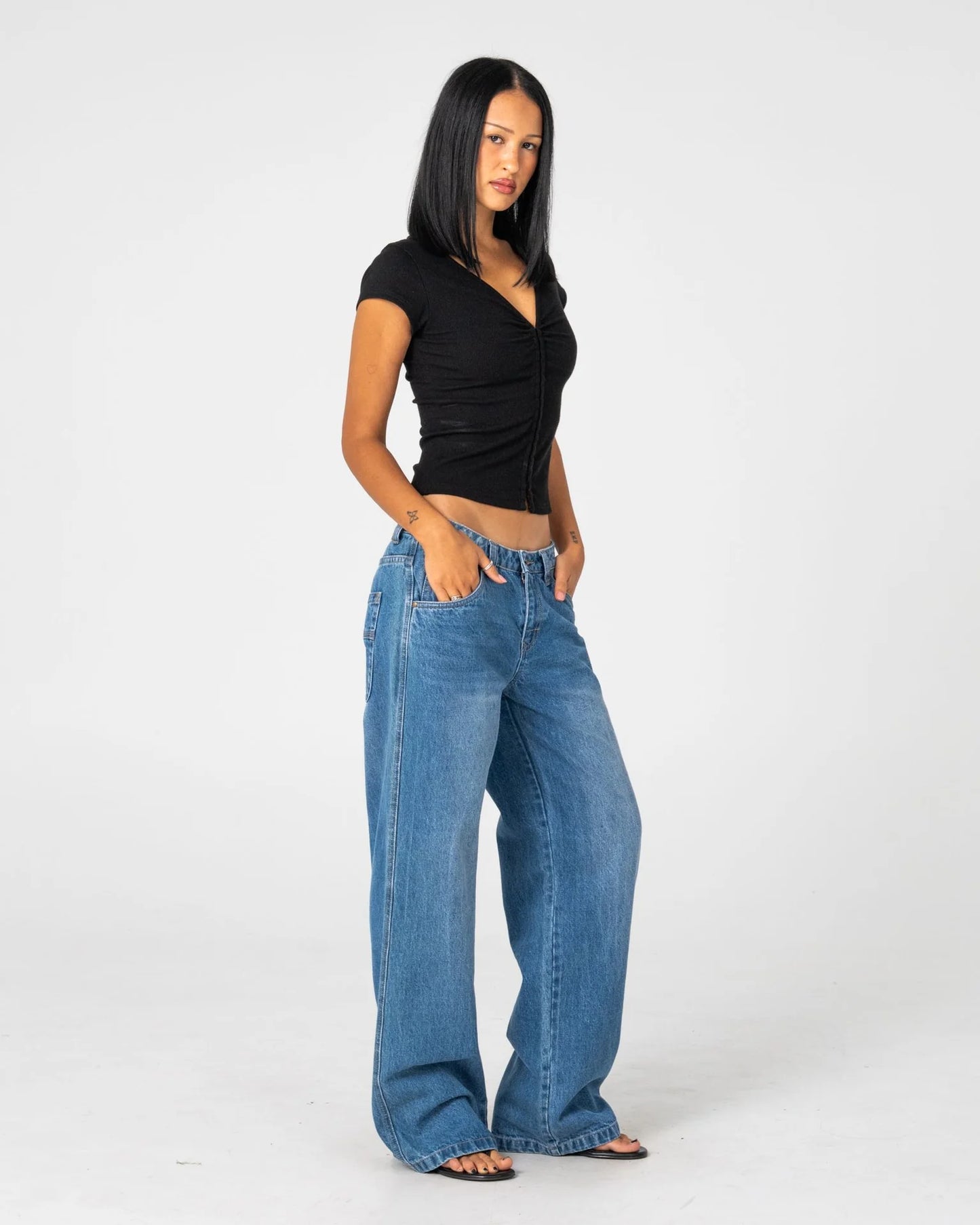 Wendy Wide Low Rise Denim Jean