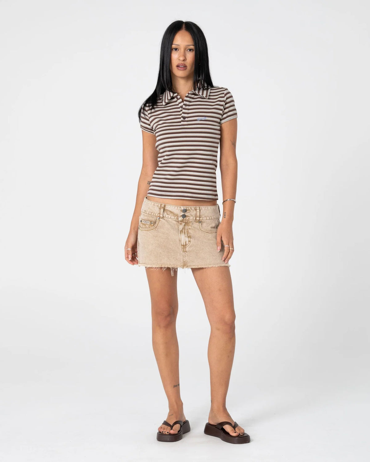 Roxxy Coffee Micro Mini  Skirt