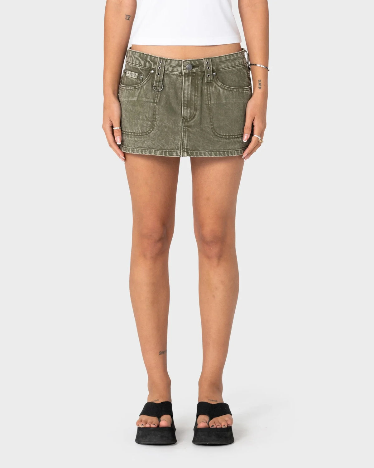Alley Low Rise Denim Mini Skirt