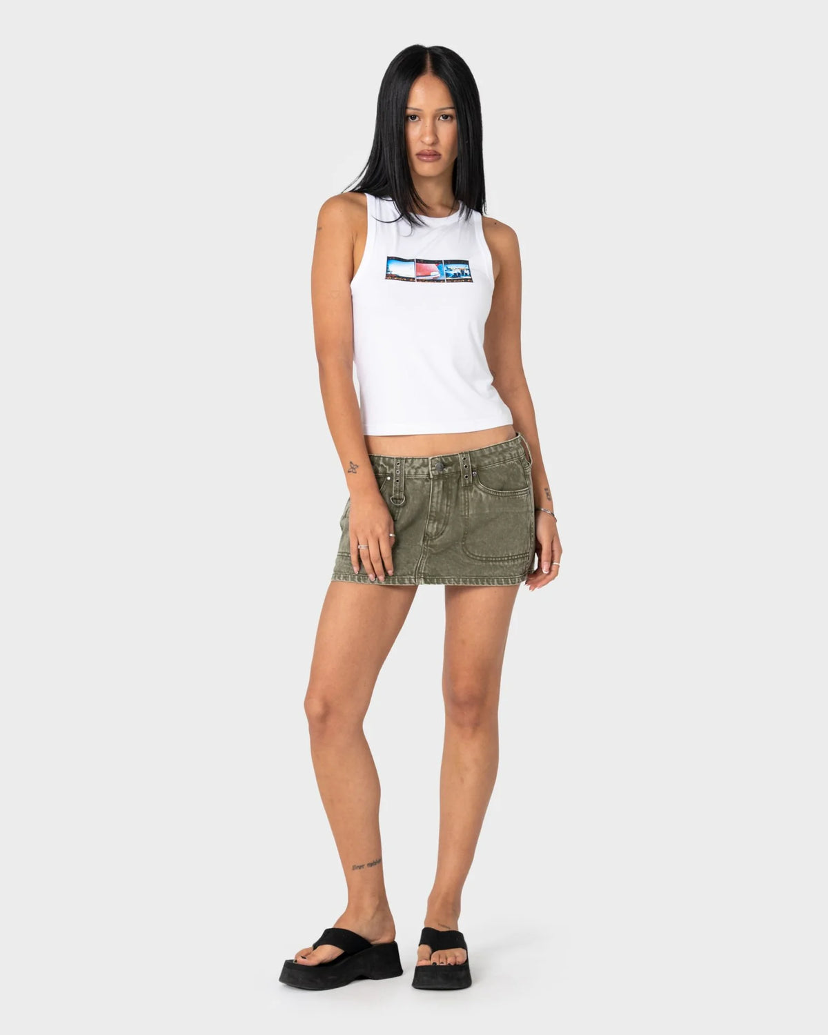 Alley Low Rise Denim Mini Skirt