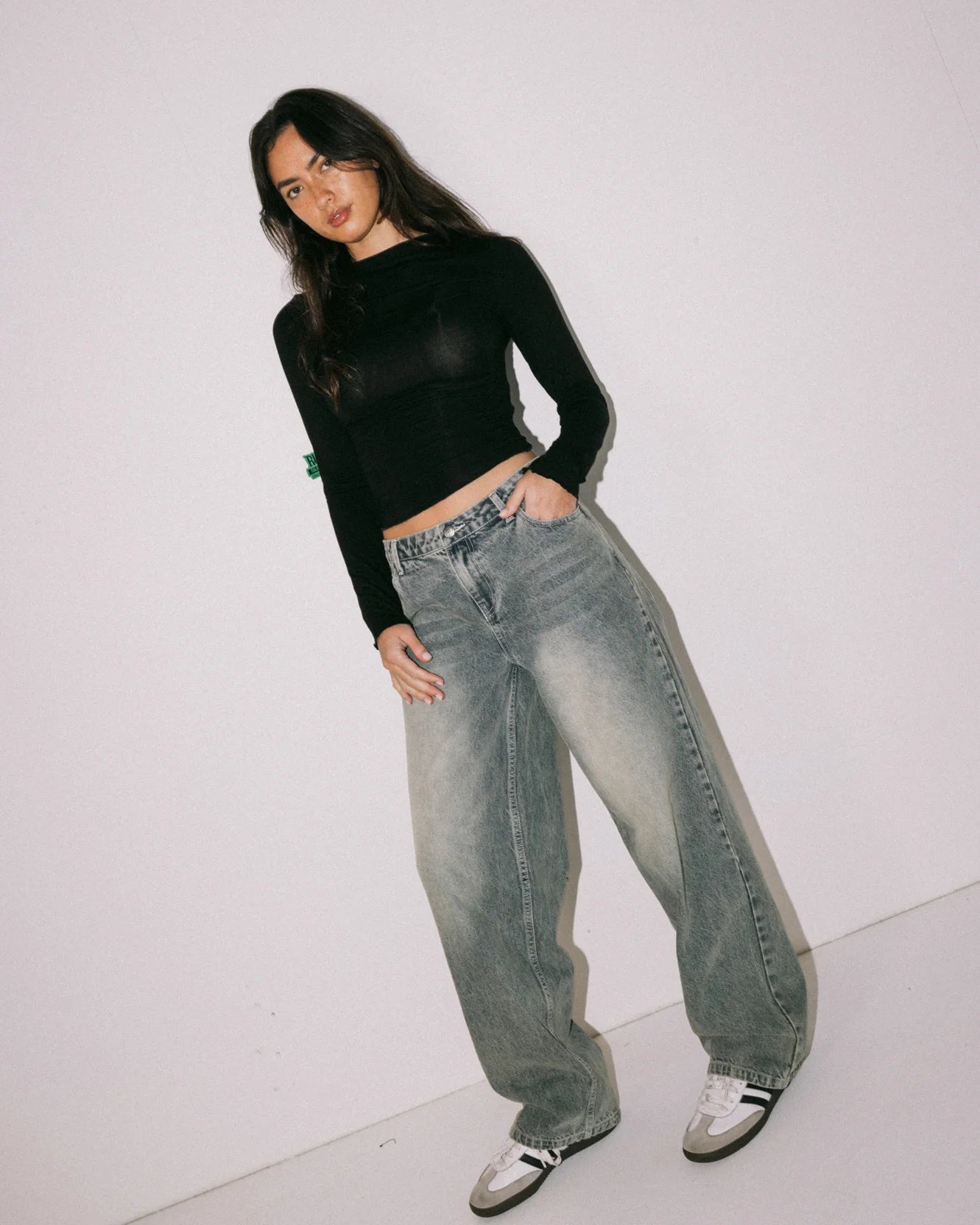 Plain Jane Ruched Long Sleeve Top