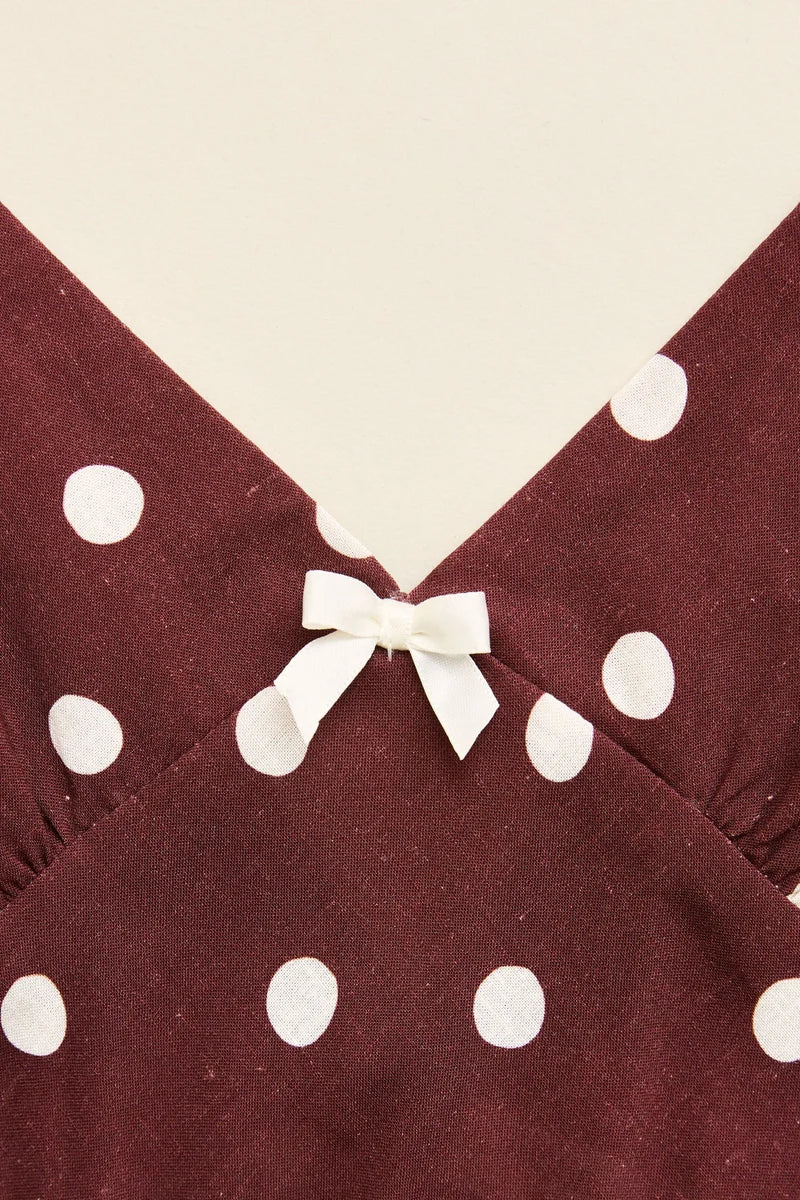 Polka Dot Bias Midi Dress