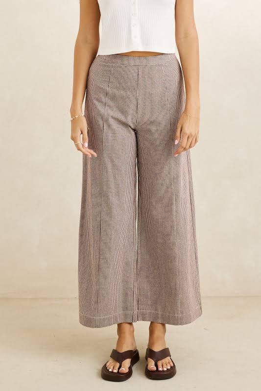 London Check Wide Leg Pant