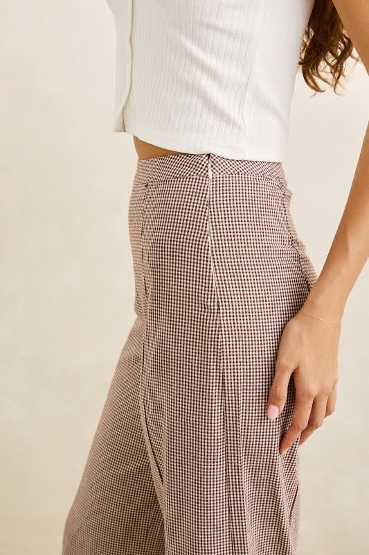 London Check Wide Leg Pant