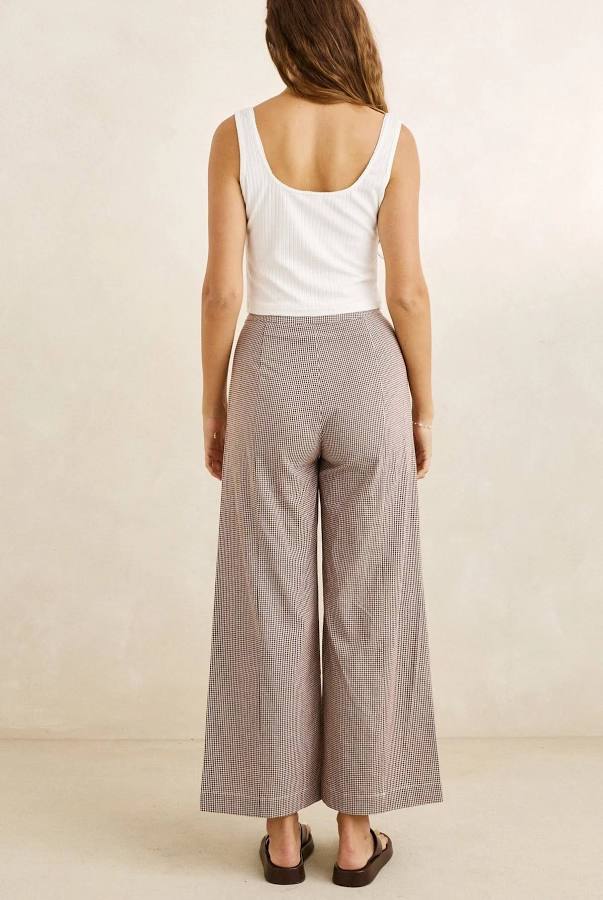 London Check Wide Leg Pant