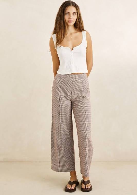 London Check Wide Leg Pant