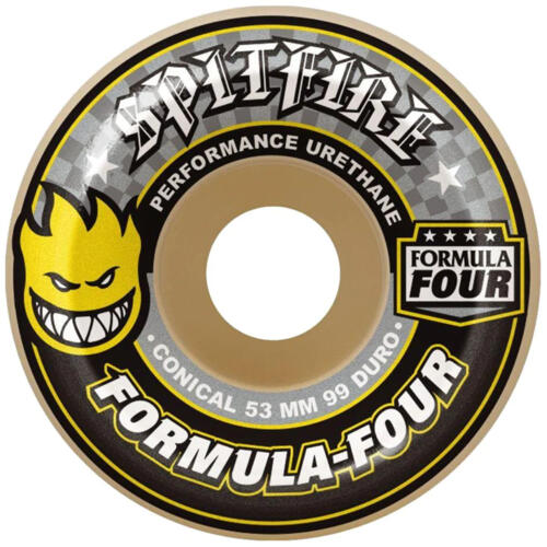 Spitfire Wheel F499D 54 Conical Yellow Print