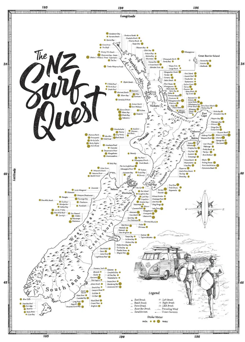NZ Surf Quest Map